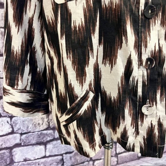 Chico's Button Down 3/4 Sleeve Linen Blouse Size XL - Picture 3 of 9